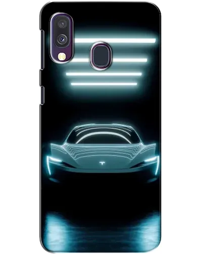 Чехол для Samsung Galaxy A40 2019 (A405F) с картинкой «Tesla в неоне»