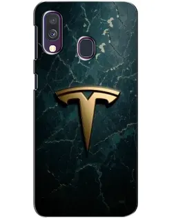 Чехол для Samsung Galaxy A40 2019 (A405F) с картинкой «Мраморная Tesla Gold»