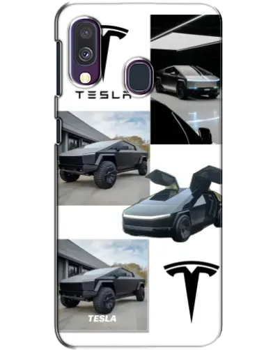 Чехол для Samsung Galaxy A40 2019 (A405F) с картинкой «Коллаж Cybertruck Tesla»