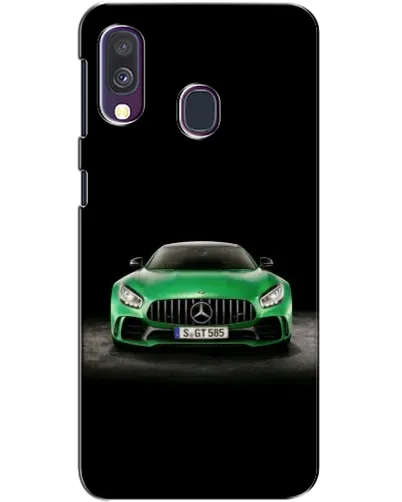 Чехол для Samsung Galaxy A40 2019 (A405F) с картинкой «Mercedes — неоновый лого»