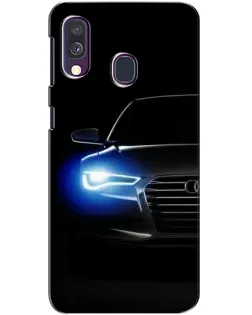Чехол для Samsung Galaxy A40 2019 (A405F) с картинкой «Неоновый взгляд Audi»