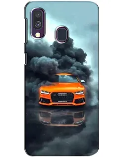 Чехол для Samsung Galaxy A40 2019 (A405F) с картинкой «Audi в облаках дыма»