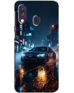 Чехол для Samsung Galaxy A40 2019 (A405F) с картинкой «Ночной город и Audi»