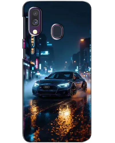 Чехол для Samsung Galaxy A40 2019 (A405F) с картинкой «Ночной город и Audi»