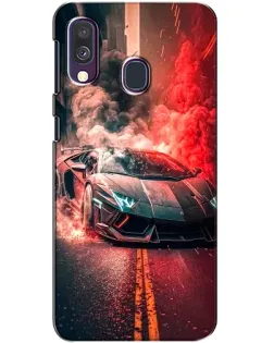 Чехол для Samsung Galaxy A40 2019 (A405F) с картинкой «Lamborghini красный дым»