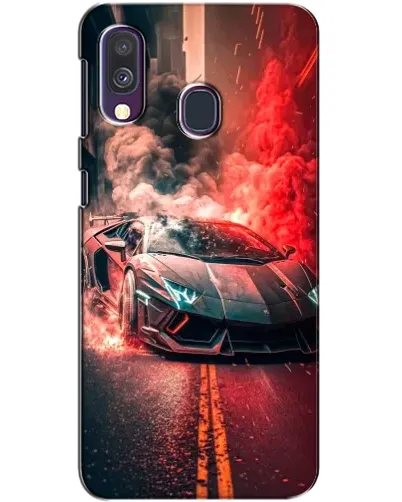 Чехол для Samsung Galaxy A40 2019 (A405F) с картинкой «Lamborghini красный дым»