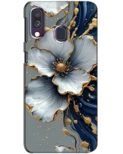 Чехол для Samsung Galaxy A40 2019 (A405F) с картинкой «Белый цветок и золотой флюид» Чехол для Samsung Galaxy A40 2019 (A405F) с картинкой «Белый цветок и золотой флюид»