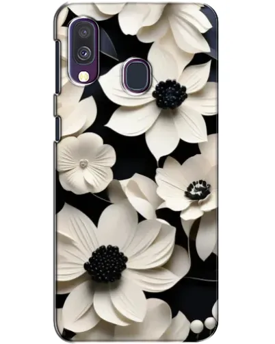 Чехол для Samsung Galaxy A40 2019 (A405F) с картинкой «Объемные белые цветы» Чехол для Samsung Galaxy A40 2019 (A405F) с картинкой «Объемные белые цветы»