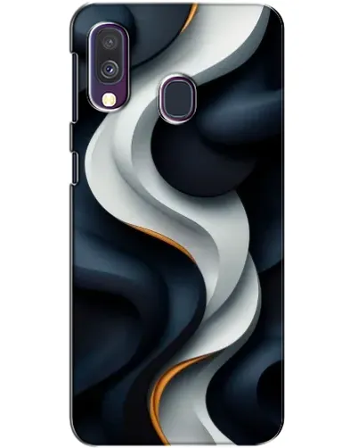 Чехол для Samsung Galaxy A40 2019 (A405F) с картинкой «Объемные черно-белые ленты» Чехол для Samsung Galaxy A40 2019 (A405F) с картинкой «Объемные черно-белые ленты»