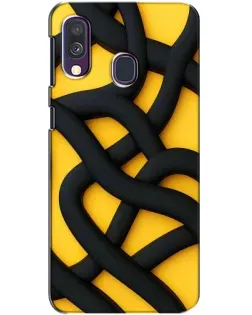 Чехол для Samsung Galaxy A40 2019 (A405F) с картинкой «Черное желтое переплетение»