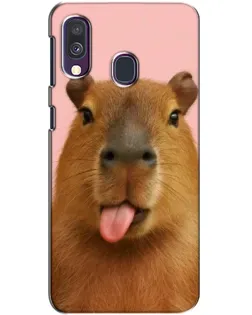 Чехол для Samsung Galaxy A40 2019 (A405F) с картинкой «Капибара с языком» Чехол для Samsung Galaxy A40 2019 (A405F) с картинкой «Капибара с языком»