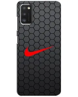 Чехол для Samsung Galaxy A41 (A415) с картинкой «Nike — карбоновая сетка»