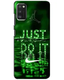 Чехол для Samsung Galaxy A41 (A415) с картинкой «Зеленый неоновый Nike»
