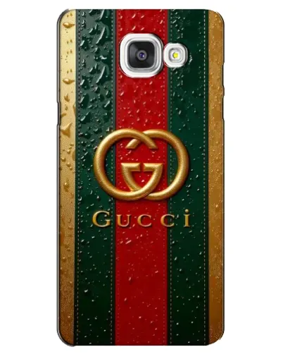 Чехол для Samsung Galaxy A5 2016 (A5100, A510F) с картинкой «Gucci — фирменная полоса и золото» Чехол для Samsung Galaxy A5 2016 (A5100, A510F) с картинкой «Gucci — фирменная полоса и золото»