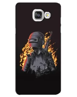 Чехол для Samsung Galaxy A5 2016 (A5100, A510F) с картинкой «PUBG — огненный силуэт»