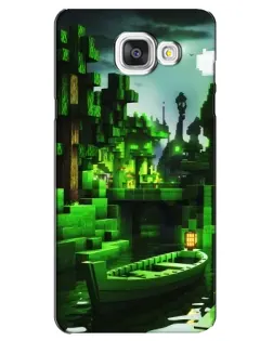 Чехол для Samsung Galaxy A5 2016 (A5100, A510F) с картинкой «Minecraft лесной пейзаж»