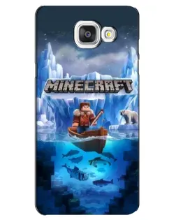 Чехол для Samsung Galaxy A5 2016 (A5100, A510F) с картинкой «Minecraft ледяной мир»