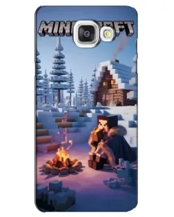 Чехол для Samsung Galaxy A5 2016 (A5100, A510F) с картинкой «Зимний Minecraft»