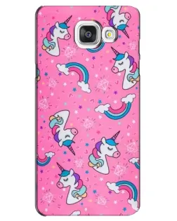 Чехол для Samsung Galaxy A5 2016 (A5100, A510F) с картинкой «Unicorn паттерн розовый»