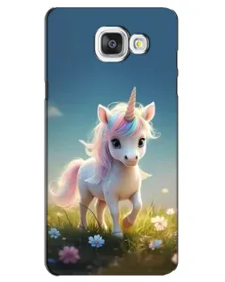 Чехол для Samsung Galaxy A5 2016 (A5100, A510F) с картинкой «Единорог на поляне»