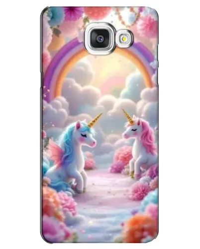 Чехол для Samsung Galaxy A5 2016 (A5100, A510F) с картинкой «Радуга и единороги»