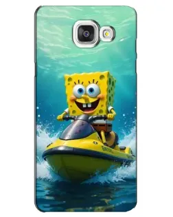 Чехол для Samsung Galaxy A5 2016 (A5100, A510F) с картинкой «Спанч Боб на гидроцикле»