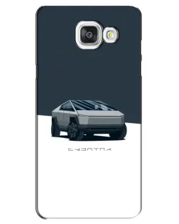 Чехол для Samsung Galaxy A5 2016 (A5100, A510F) с картинкой «Серебристый Cybertruck Tesla»