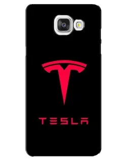 Чехол для Samsung Galaxy A5 2016 (A5100, A510F) с картинкой «Tesla Red Logo»