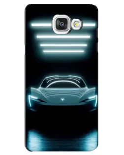 Чехол для Samsung Galaxy A5 2016 (A5100, A510F) с картинкой «Tesla в неоне»