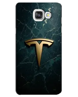 Чехол для Samsung Galaxy A5 2016 (A5100, A510F) с картинкой «Мраморная Tesla Gold»