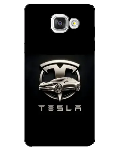 Чехол для Samsung Galaxy A5 2016 (A5100, A510F) с картинкой «Tesla — серебристое авто»