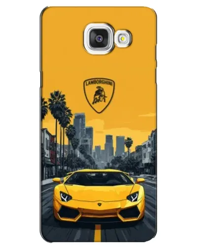 Чехол для Samsung Galaxy A5 2016 (A5100, A510F) с картинкой «Желтый Lamborghini город»