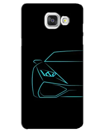Чехол для Samsung Galaxy A5 2016 (A5100, A510F) с картинкой «Голубой силуэт Lamborghini»