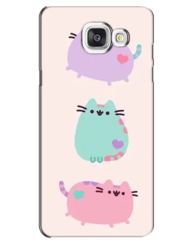 Чехол для Samsung Galaxy A5 2016 (A5100, A510F) с картинкой «Pusheen трио»