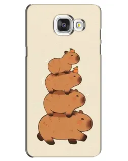 Чехол для Samsung Galaxy A5 2016 (A5100, A510F) с картинкой «Башня из капибар»
