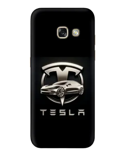 Чехол для Samsung Galaxy A5 2017 (A520, A520F) с картинкой «Tesla — серебристое авто»