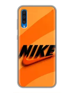 Чехол для Samsung Galaxy A50 2019 (A505F) с картинкой «Оранжевый драйв Nike» Чехол для Samsung Galaxy A50 2019 (A505F) с картинкой «Оранжевый драйв Nike»