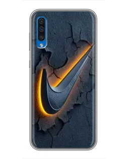 Чехол для Samsung Galaxy A50 2019 (A505F) с картинкой «Объемный логотип Найк» Чехол для Samsung Galaxy A50 2019 (A505F) с картинкой «Объемный логотип Найк»