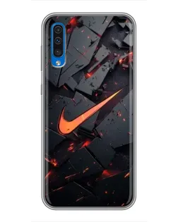 Чехол для Samsung Galaxy A50 2019 (A505F) с картинкой «Nike — эффект разломов» Чехол для Samsung Galaxy A50 2019 (A505F) с картинкой «Nike — эффект разломов»