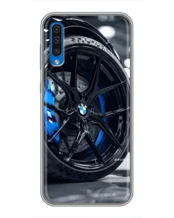 Чехол для Samsung Galaxy A50 2019 (A505F) с картинкой «Колесо BMW вблизи» Чехол для Samsung Galaxy A50 2019 (A505F) с картинкой «Колесо BMW вблизи»