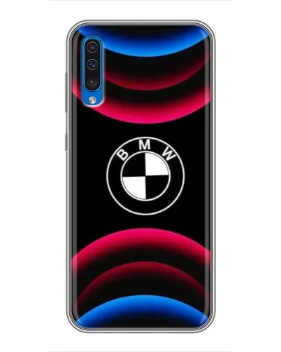 Чехол для Samsung Galaxy A50 2019 (A505F) с картинкой «Логотип BMW и неоновые дуги» Чехол для Samsung Galaxy A50 2019 (A505F) с картинкой «Логотип BMW и неоновые дуги»