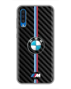 Чехол для Samsung Galaxy A50 2019 (A505F) с картинкой «Эмблема BMW и карбон» Чехол для Samsung Galaxy A50 2019 (A505F) с картинкой «Эмблема BMW и карбон»