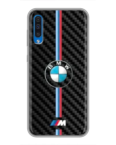 Чехол для Samsung Galaxy A50 2019 (A505F) с картинкой «Эмблема BMW и карбон» Чехол для Samsung Galaxy A50 2019 (A505F) с картинкой «Эмблема BMW и карбон»