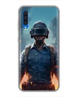 Чехол для Samsung Galaxy A50 2019 (A505F) с картинкой «PUBG — реалистичный герой»