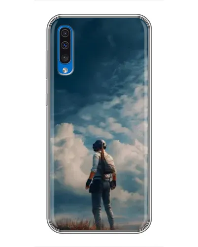 Чехол для Samsung Galaxy A50 2019 (A505F) с картинкой «Герой PUBG на скале»