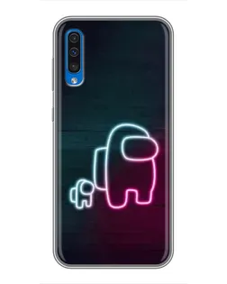 Чехол для Samsung Galaxy A50 2019 (A505F) с картинкой «Among Us неон-арт»