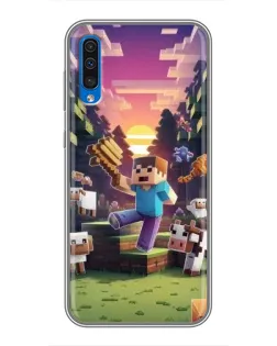 Чехол для Samsung Galaxy A50 2019 (A505F) с картинкой «Стив на ферме»