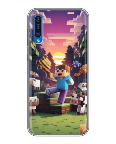 Чехол для Samsung Galaxy A50 2019 (A505F) с картинкой «Стив на ферме»