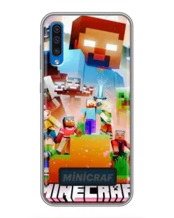 Чехол для Samsung Galaxy A50 2019 (A505F) с картинкой «Minecraft герои игры»
