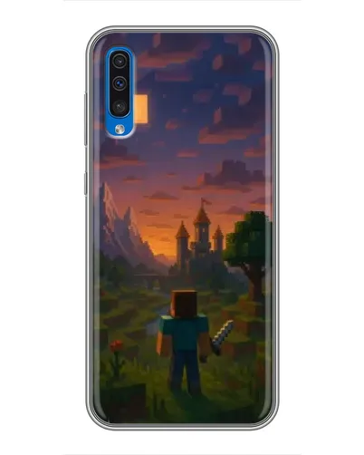 Чехол для Samsung Galaxy A50 2019 (A505F) с картинкой «Стив у башни»